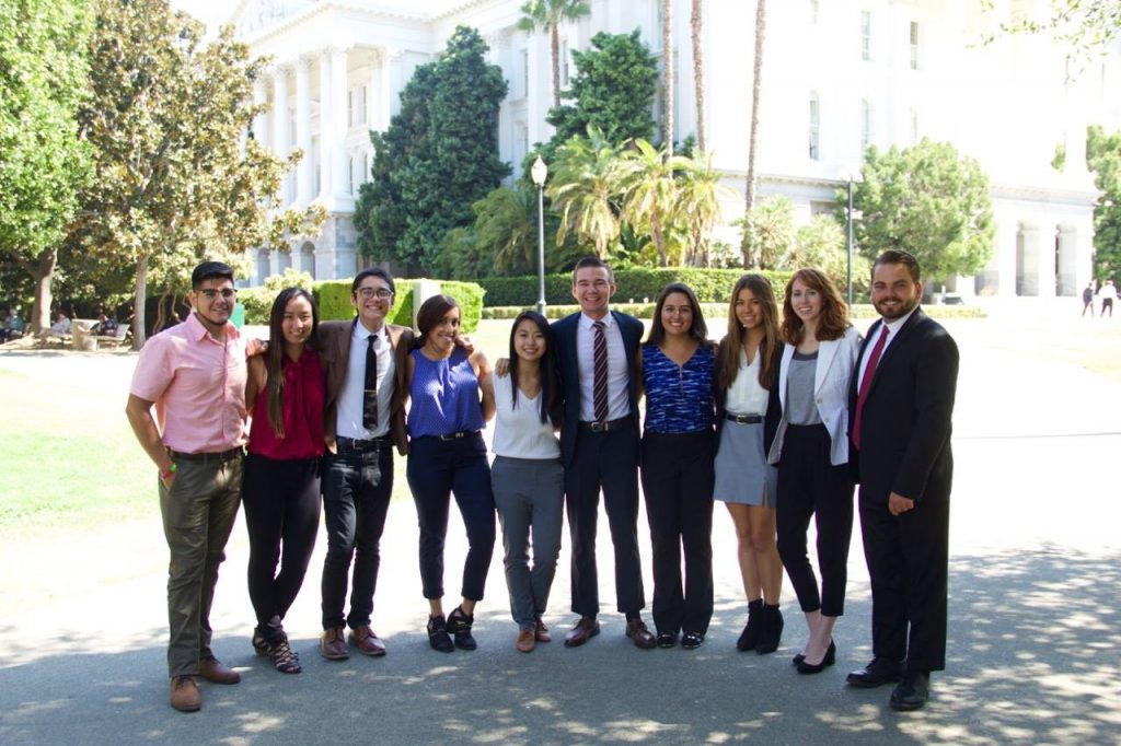 UCSB students in front of the California State Capitol building.